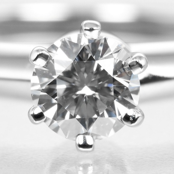 TIFFANY Silver Diamond Engagement Ring - Picture 5 of 10